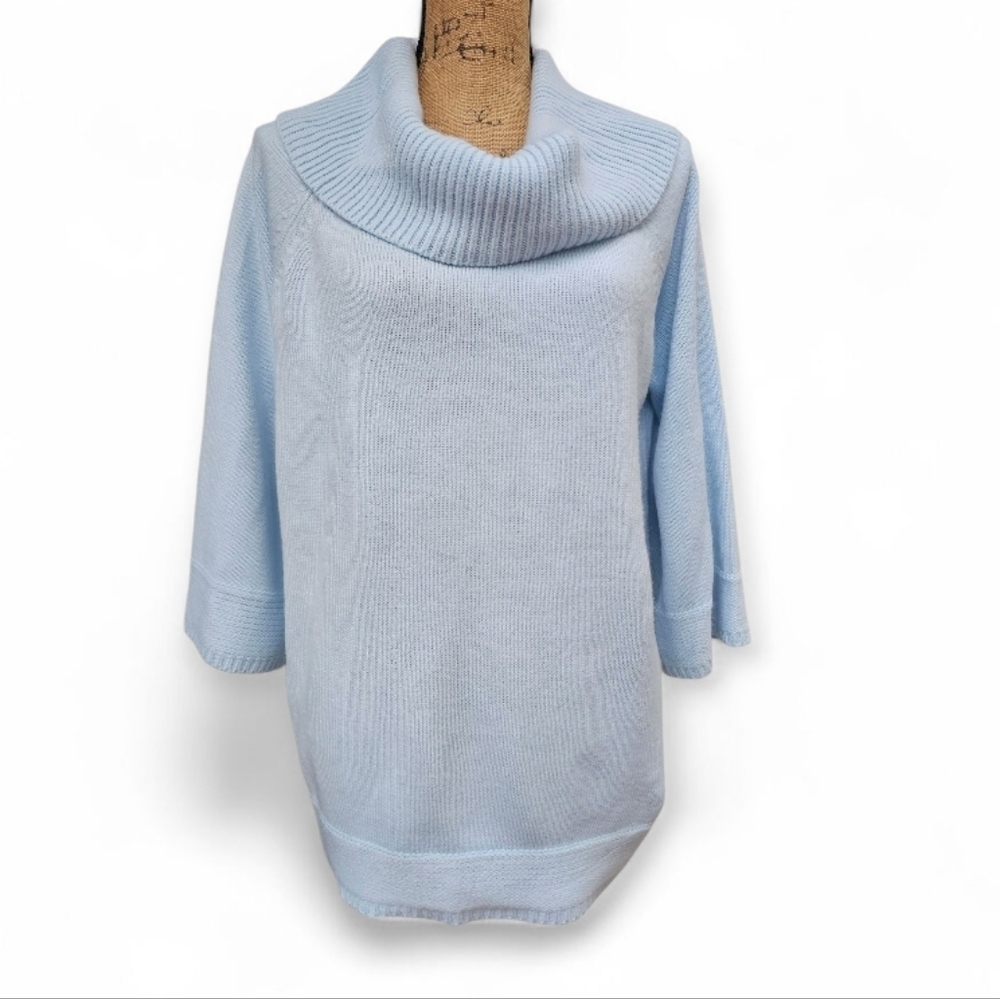 Luxe 360 By Mercerstudio Sky Blue Women's Turtleneck Sweater, Size L